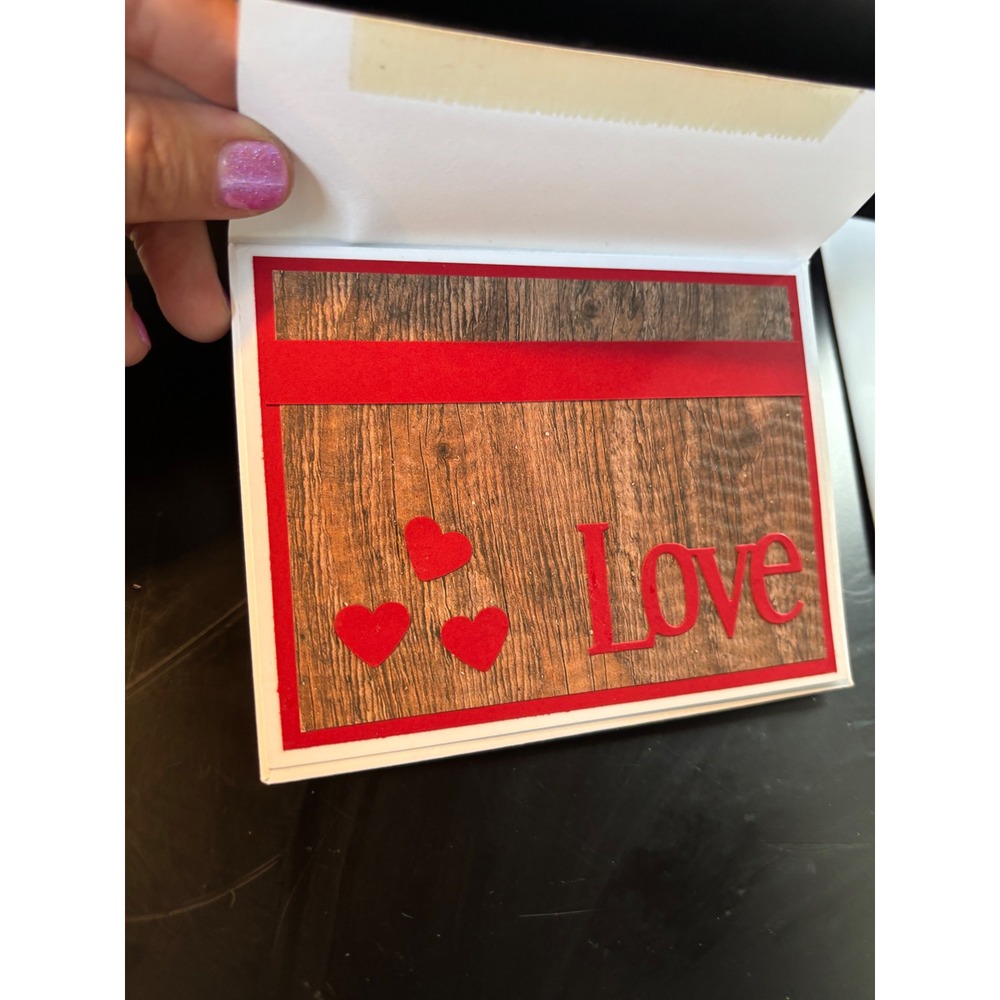 Handmade Valentines Day Greeting Cards Set of 10 Hearts Love Rustic Blue Red